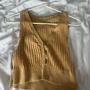 free people cropped button vest